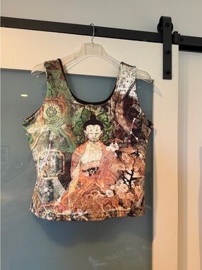 Soft Surroundings Buddha Print Women’s Tank Top - Multicolor size 1X